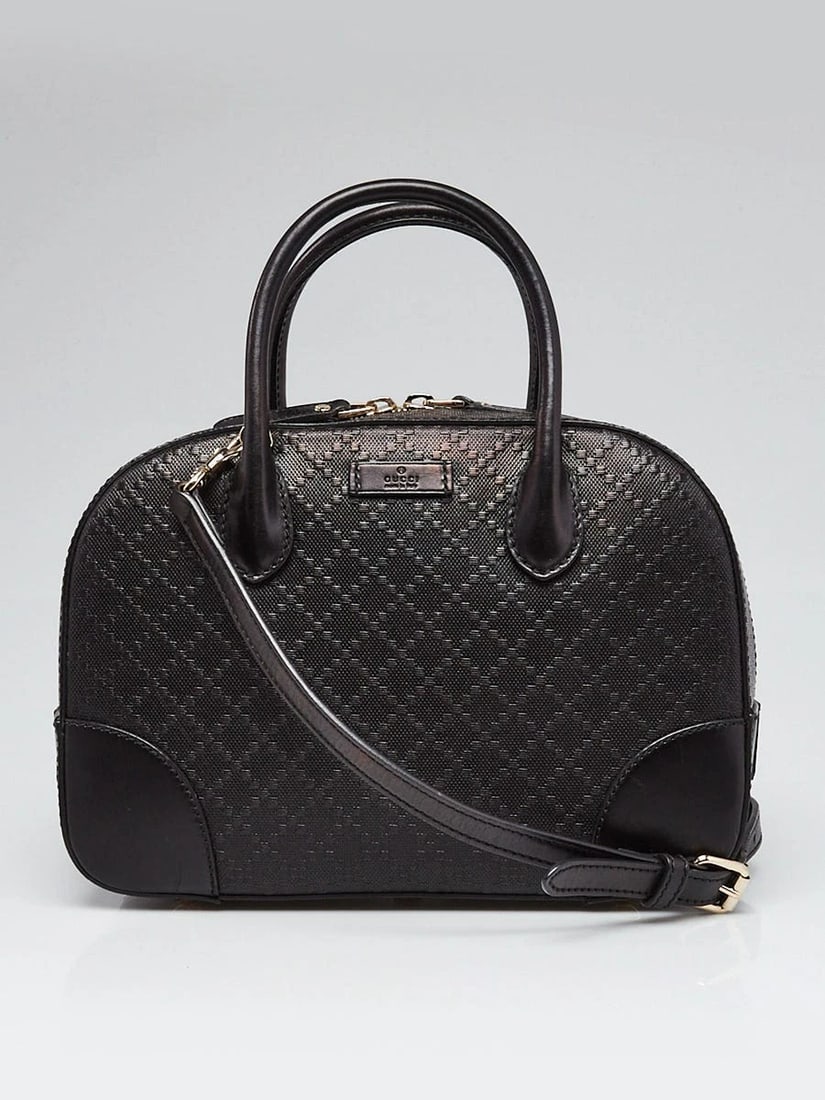 Gucci Black Diamante Textured Leather Top Handle Bag (1 of 12)