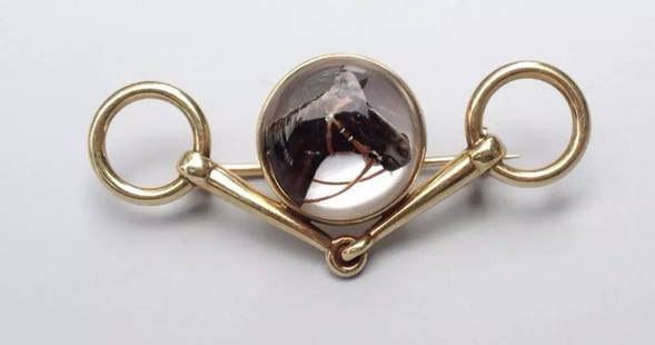 CARTIER Retro 14k Yellow Gold, Enamel & Rock Crystal Equestrian Brooch 1940s: measures 1.75"W x .75"H. Condition: Pre-owned: An item that has been used or worn previously. See the seller’s listing for full details and description of any imperfections. ,Brand: Cartier,Type: