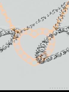 Tiffany & Co. 18k Rose Gold and Diamond Heart Necklace: Measurements: 16" L. Condition: Pre-owned,Style: See Description,Brand: Tiffany & Co.,Type: Necklace