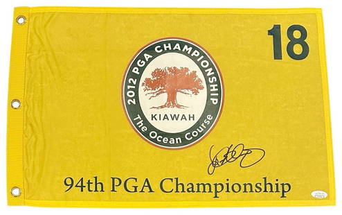 Rory McIlroy Signed 2012 PGA Championship Kiawah Pin Flag 25 Masters +JSA COA: Player: Rory McIlroy,Sport: Golf-PGA,Signed: Yes,Autograph Authentication: James Spence (JSA),Original/Reprint: Original,Product: Flag,Event/Tournament: 2012 PGA Championship Kiawah