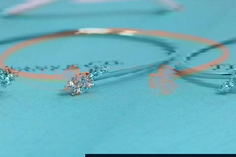 Tiffany & Co Aria Rose Gold Diamond Cuff Bracelet .59ctw 18K $6K: Condition: Pre-owned: An item that has been used or worn previously. See the seller’s listing for full details and description of any imperfections. ,Number of Diamonds: 6,Main Stone Creation: