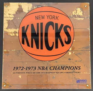 NY Knicks Madison Square Garden MSG Floor Court 1972-1973 NBA Champs Steiner NBA: Player: 1972-1973 NBA Champions,Sport: Basketball-NBA,League: National Basketball Association (NBA),Features: Used in Game,Team: New York Knicks,Country/Region of Manufacture: Unknown,Modified Item: