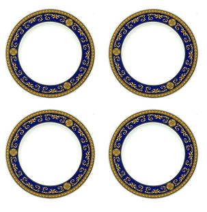 VERSACE BY ROSENTHAL MEDUSA BLUE SET OF 4 DINNER PLATE NIB: Condition: New: A brand-new, unused, unopened, undamaged item in its original packaging (where packaging is applicable). Packaging should be the same as what is found in a retail store, unless the