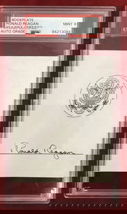Ronald Reagan Signed Bookplate President Autograph PSA/DNA Autograph Mint 9: Condition: New: A brand-new, unused, unopened, undamaged item (including handmade items).. ,Industry: Presidential,President: Ronald Reagan,Signed by: Ronald Reagan,Signed: Yes,Autograph