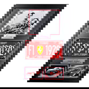 Enzo Ferrari Car License Plate Framed Memorabilia 1929 F1 Formula 1 8x10 Photo: Condition: New: A brand-new, unused, unopened, undamaged item (including handmade items).. ,Year: 1929,Country/Region of Manufacture: United States