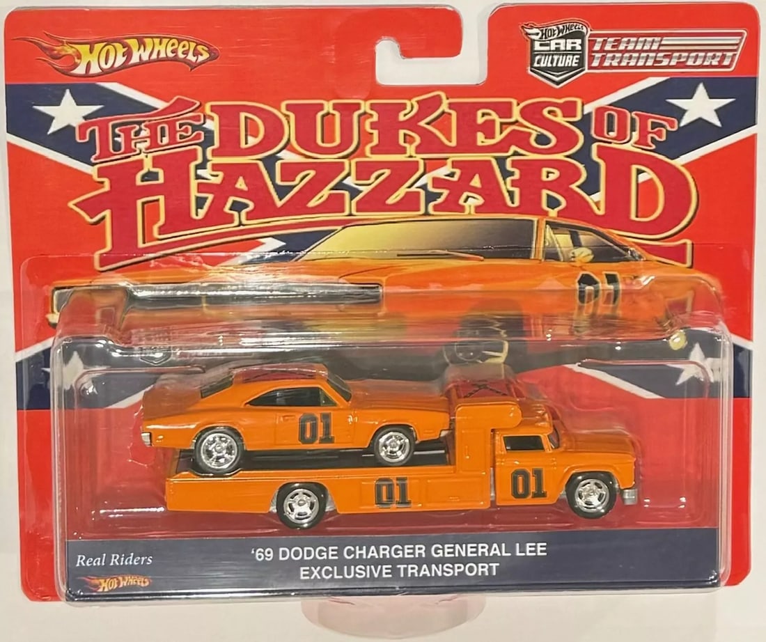 Custom Hot Wheels Team Transport '69 Dodge Charger Dukes of Hazzard Flatbed w/RR (1 of 2)