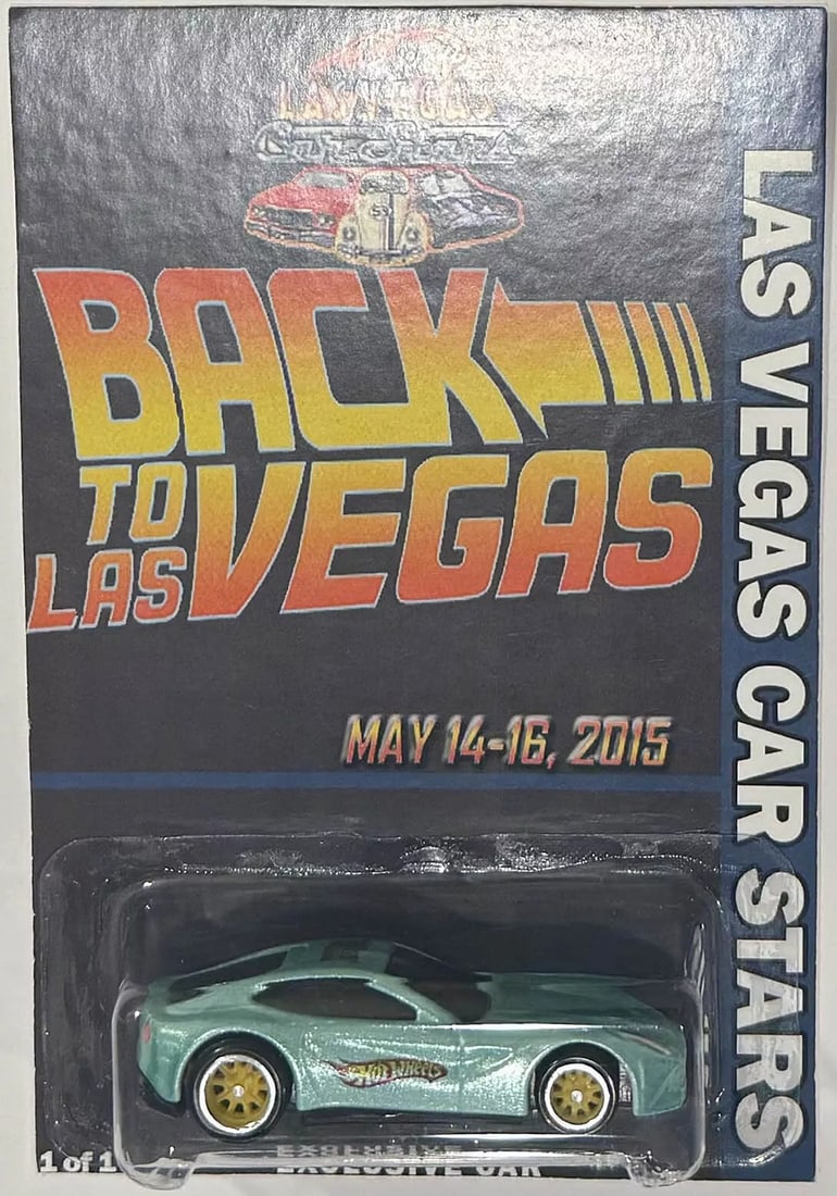 Teal Ferrari 599xx Custom Hot Wheels 2015 Las Vegas Car Stars w/ Real Riders: Condition: Used