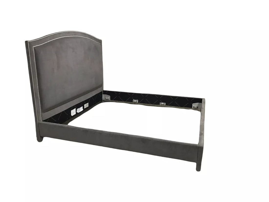 Ethan Allen Upholstered King Platform Bed Nailhead Fabric: Condition: Used,Size: King,Model: Isabel Platform Bed,Department: Adults,Style: Contemporary,Item Height: 62 in,Item Width: 81 in,Compatible Brand: restoration hardware,Material: Fabric,Type: Headboar