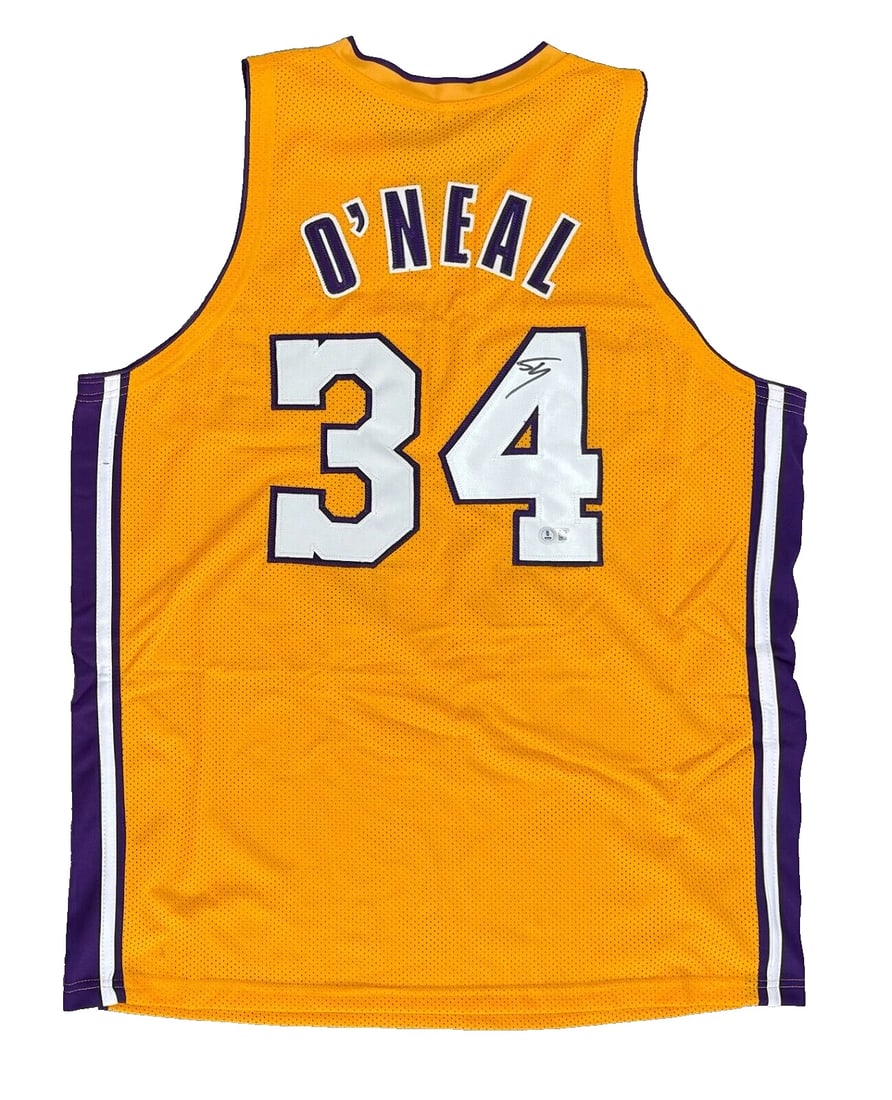 Shaq Shaquille O'Neal Signed Yellow Gold Jersey Auto Beckett BAS Witnessed (1 of 7)