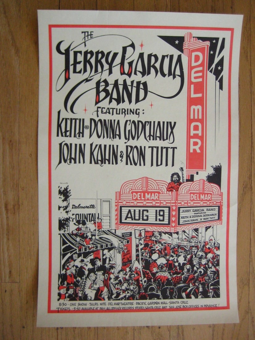 FILLMORE POSTER Grateful Dead Del Mar Theater Santa Cruz 1976 (1 of 1)