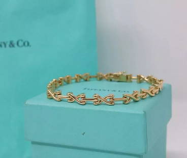 Tiffany & Co Schlumberger X Bracelet in 18K Yellow Gold $7,500: Condition: Pre-owned: An item that has been used or worn previously. See the seller’s listing for full details and description of any imperfections. ,Shape: Triangle,Length (inches): 7,Signed: