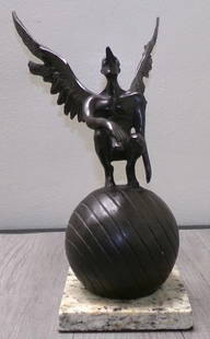 JORGE MARIN BRONZE SCULPTURE " VIGILANTE IV " SIGNED: Condition: Used,Artist: JORGE MARIN,Material: Bronze,Region of Origin: Latin America,Signed: Yes,Type: Sculpture,Format: Statue,Production Technique: Bronze Casting,Title: VIGILANTE IV,Unit of Sale: