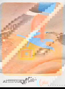 Original Vintage Poster, Folon, Air France, Aviation, Angel, Clouds, Sky, 1986: Condition: Used,Artist: Alphonse Mucha, Folon,Unit of Sale: Single-Piece Work,Signed By: Folon,Size: Large,Signed: Yes,Title: Air france attitude plus,Material: Paper,Certificate of Authenticity