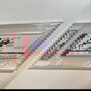 Andruw Jones Signed MLB Debut August 15, 1996 Original Ticket PSA DNA 1/1: Sport: Baseball