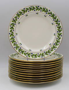 12 Minton Floral Dessert Plates - Made for Gilman Collamore - C1920: Measures 8 7/8" diameter by 7/8" deep. . Condition: Used,Brand: Minton,Pattern: Floral,Type: Dessert Plates,Year Manufactured: 1920,Material: Porcelain