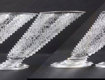 Pair of Baccarat Michelangelo Liquor Shot Glasses - Signed: Measures 2 1/4" high by 1 3/4" wide.. Condition: Used,Brand: Baccarat,Type: Shot Glass,Color: Clear,Glassware Type: Shot Glass