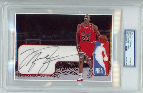 Michael Jordan Signed Autographed Logoman Patch Custom Card (PSA 8 Auto): Condition: Ungraded - Near mint or better: Not in original packaging or professionally graded ,Type: Sports Trading Card,Sport: Basketball,Autographed: Yes,Autograph Authentication Number: