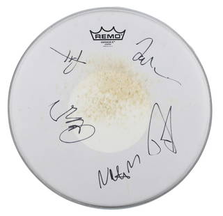 Foo Fighters (5) Grohl, Hawkins +3 Signed 15 Concert Used Drum Head BAS #AE21091: Original/Reproduction: Original,Industry: Music,PRODUCT_COA: Beckett,PRODUCT_SIGNED_BY_NAME: Dave Grohl, Taylor Hawkins, Rami Jaffee, Chris Shifflet & Nate Me,PRODUCT_SIGNED_BY_BRAND: Foo Fighters
