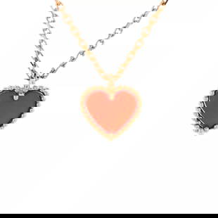 Van Cleef & Arpels Sweet Alhambra Heart Pendant Necklace 18K Rose Gold: Measurements: Length: 15.75 - 15.25 ", Pendant Length: 9.70 ", Pendant Width: 8.85 mm. Condition: Pre-owned,Brand: Van Cleef & Arpels,Main Stone: Carnelian,Metal: 18K Rose Gold,Metal Purity: