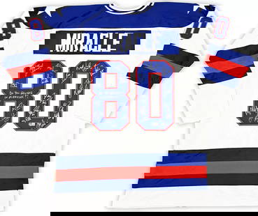 1980 TEAM USA MIRACLE ON ICE SIGNED JERSEY DO YOU BELIEVE 19 SIGS BECKETT 220107: Sport: Hockey-NHL,Product: Jersey,Signed: Yes,Autograph Authentication: Beckett Authentication Services (BAS),Original/Reprint: Original