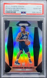 2017 PRIZM SILVER DONOVAN MITCHELL ROOKIE CARD RC PSA 10: 2017 PRIZM SILVER DONOVAN MITCHELL ROOKIE CARD RC PSA 10