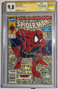SPIDER-MAN #1 CGC 9.8 Signature Series Newsstand MCFARLANE SIGNED CUSTOM LABEL 1990 KEY: SPIDER-MAN #1 CGC 9.8 Signature Series Newsstand MCFARLANE SIGNED CUSTOM LABEL 1990 KEY