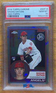 2018 Topps Chrome Shohei Ohtani 1983 PSA 10 Refractor Rookie 35th Anniversary: 2018 Topps Chrome Shohei Ohtani 1983 PSA 10 Refractor Rookie 35th Anniversary