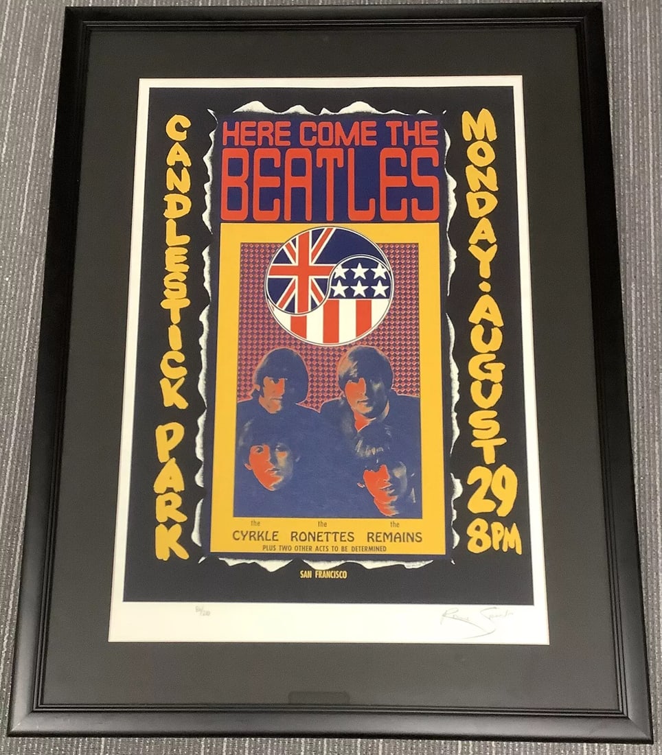 Ronnie Spector Beatles Signed Poster 1992 Candlestick Park 37X28 Framed 28/200: Industry: Music,Artist/Band: Beatles,Original/Reproduction: Reproduction,Genre: Rock & Pop,Country/Region of Manufacture: United States