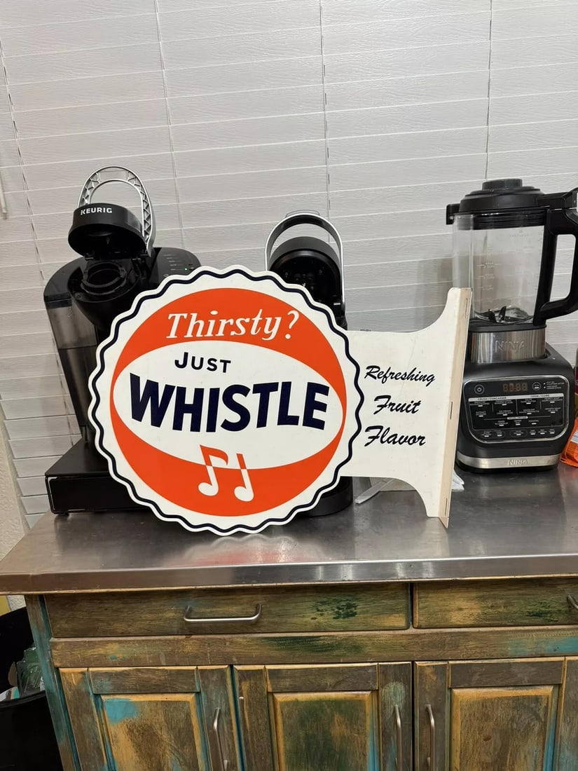 Whistle Soda Flange Sign Thirsty Bottle Orange Vintage 19 (1 of 7)