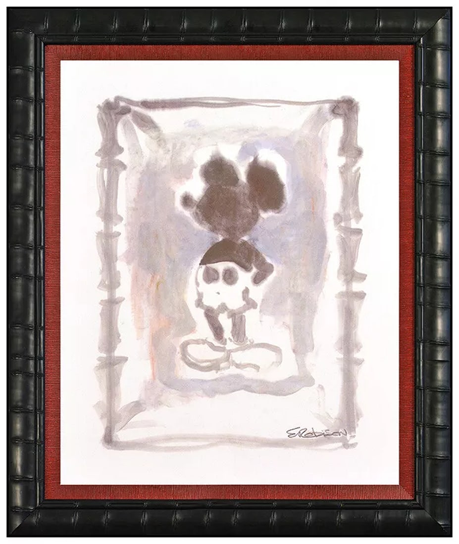 Eric Robison Original Disney Mickey Mouse Watercolor Painting Signed Framed Art: Condition: Used,Artist: Eric Robison,Type: Painting,Original/Licensed Reproduction: Original,Signed: Yes,Title: Disney - Mickey Mouse Original,Style: Pop Art,Material: watercolor,Features: Framed, Sig