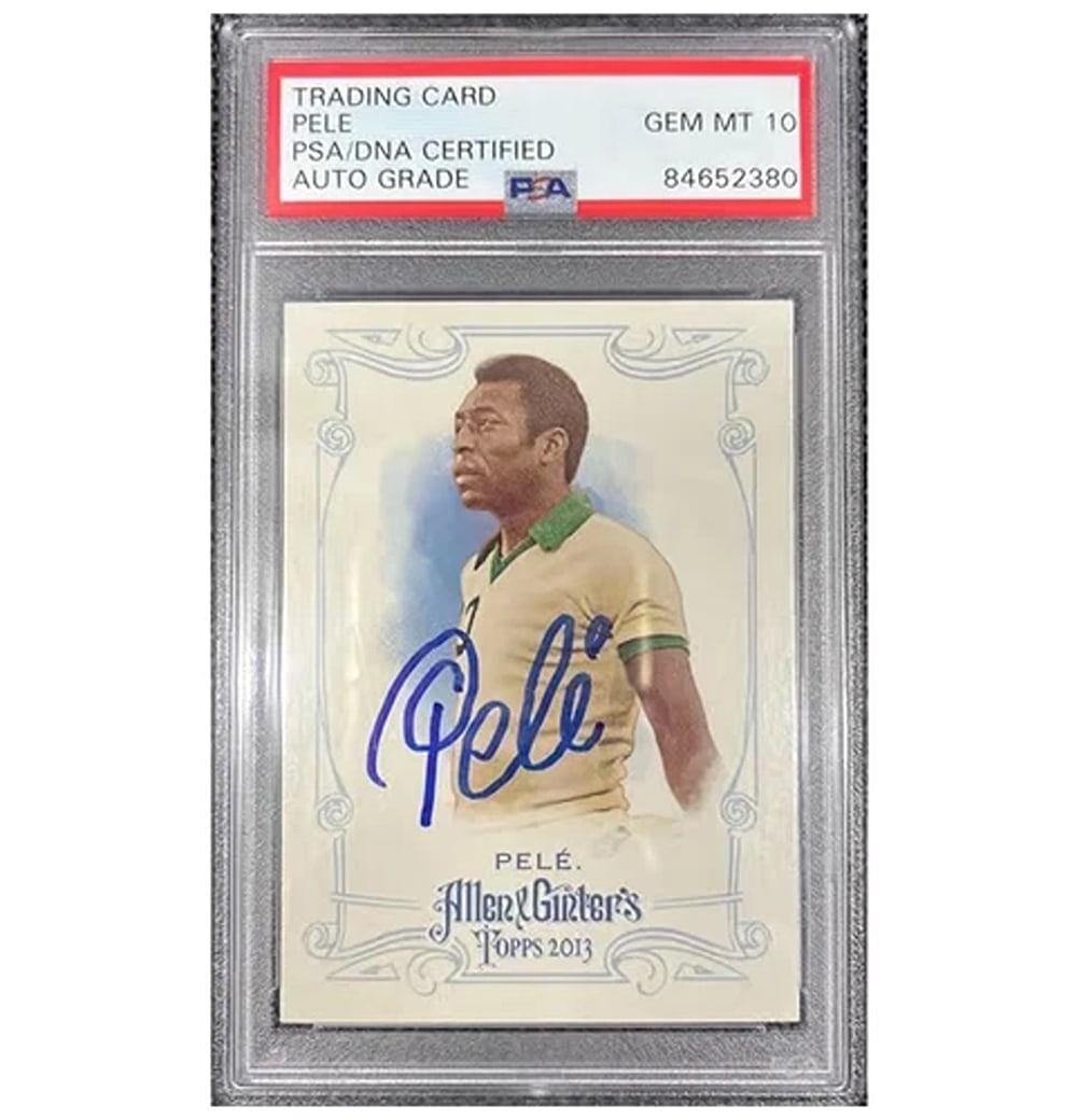 Pele Signed Topps Match Attax Psa 9 Auto