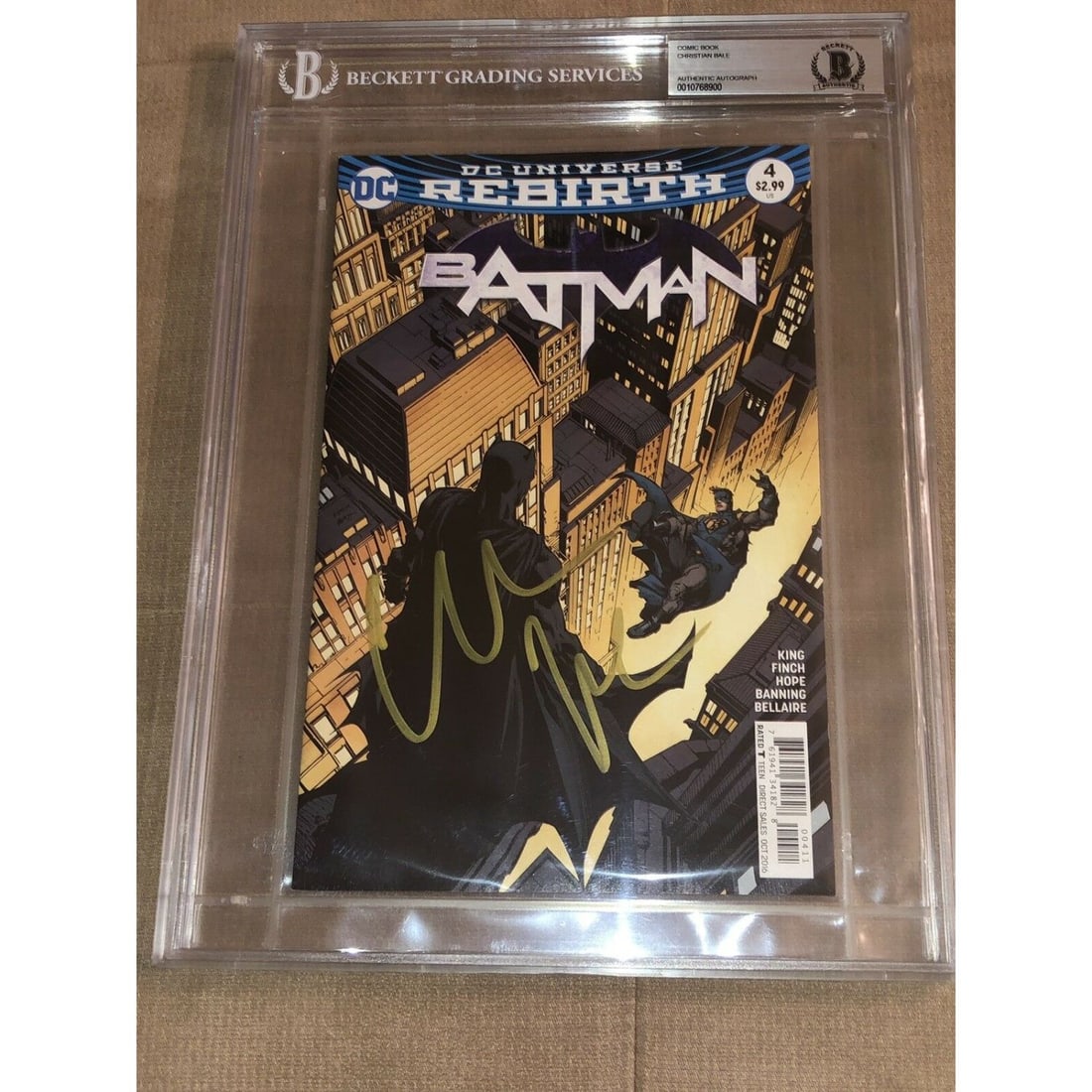 Christian Bale Hand signed Slabbed auto Rebirth Batman Comic Book Beckett BAS (1 of 1)