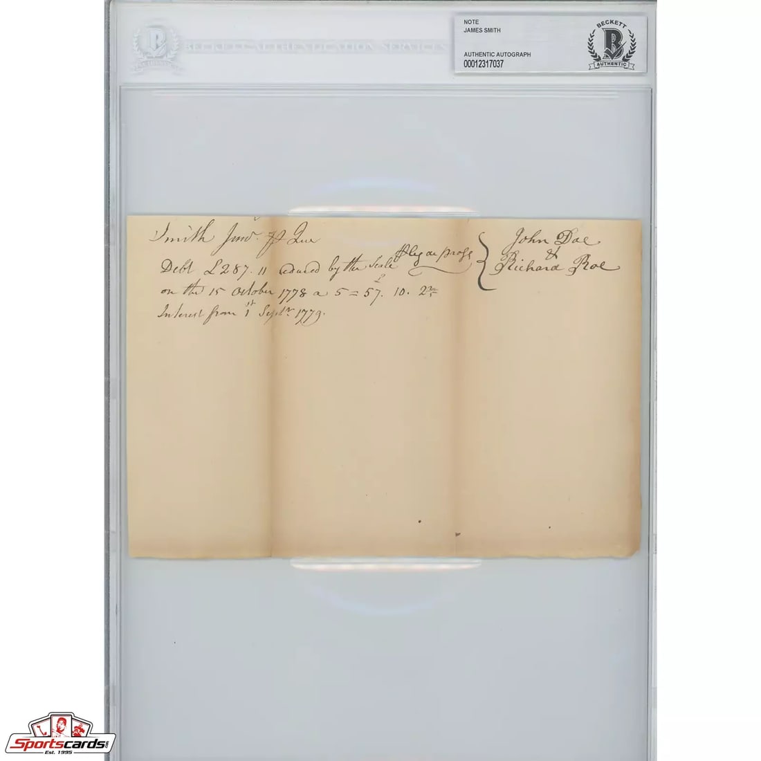James Smith Signed Document Founding Father Declaration of Independence Signer: Condition: New: A brand-new, unused, unopened, undamaged item (including handmade items). See the seller's listing for full details. ,Autograph Authentication: Beckett Authentication BAS,Autographed: