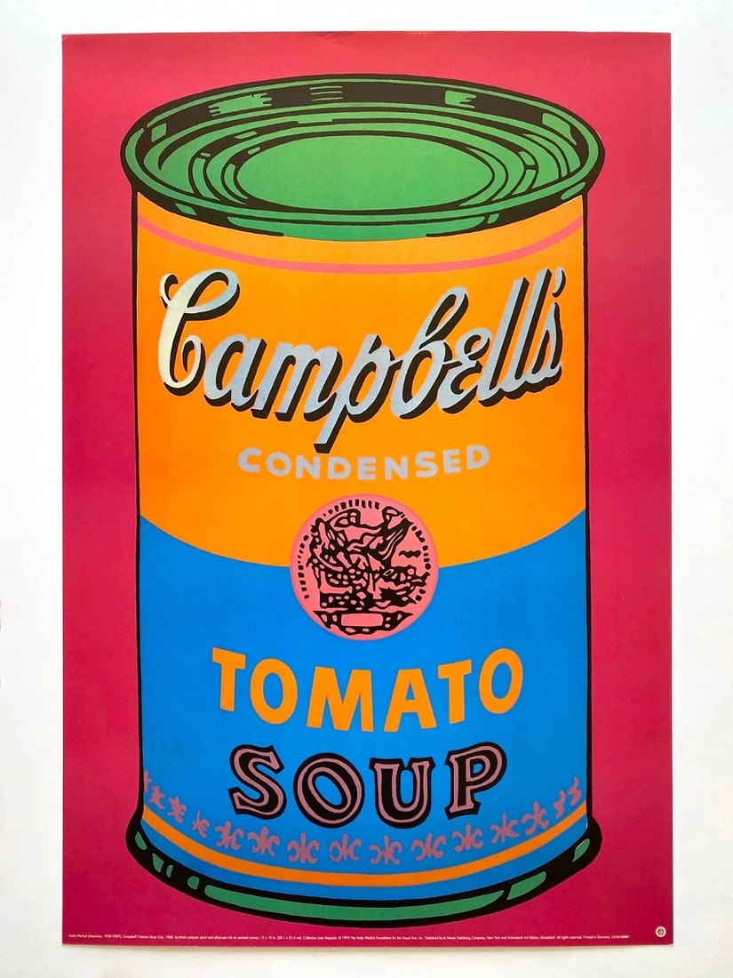 ANDY WARHOL FOUNDATION RARE 1993 LITHO PRINT POSTER " CAMPBELL'S SOUP CAN " 1968: Condition: Used,Artist: Andy Warhol,Unit of Sale: Single Piece,Size: Large,Signed: No,Title: " Campbell's Tomato Soup Can ",Material: Paper,Original/Licensed Reprint: Original,Subject: Famous Painting