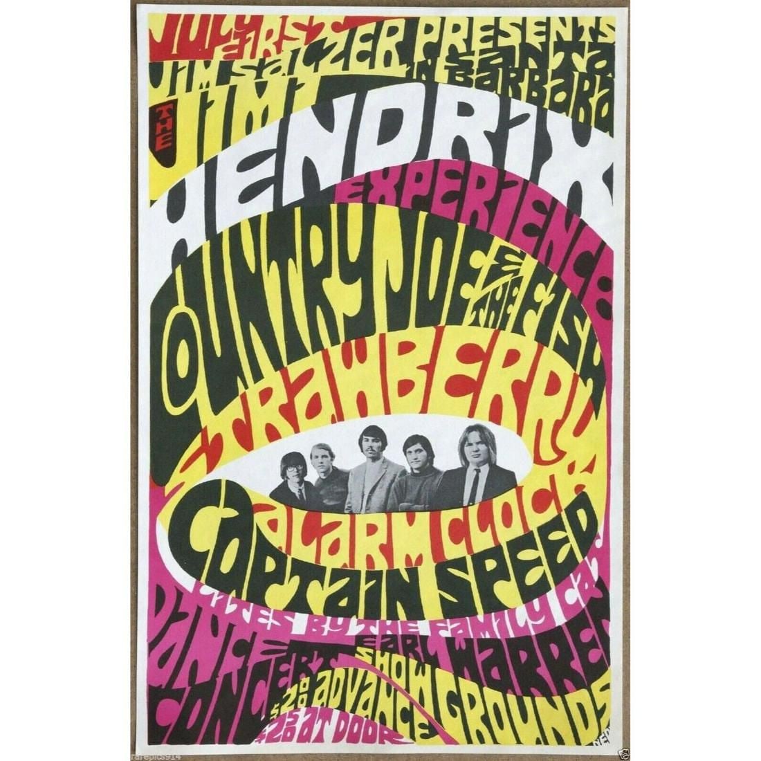 Jimi Hendrix Experience Authentic Original Vintage 1967 Concert Promo Poster (1 of 1)