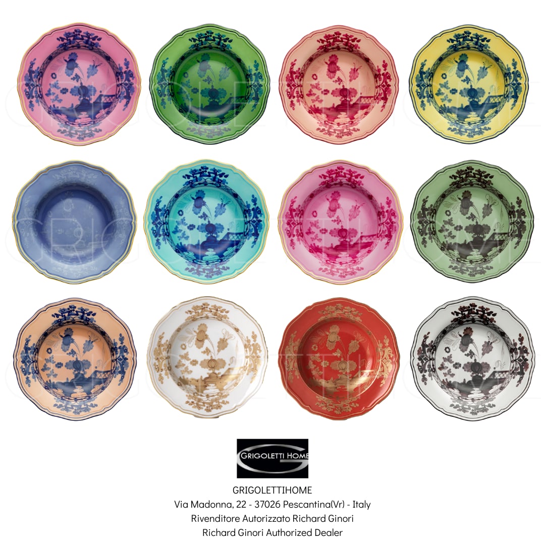 Richard Ginori Oriente Italiano - Set Of 12 Soup Plates 24 Cm: Richard Ginori Oriente Italiano - Set Of 12 Soup Plates 24 Cm