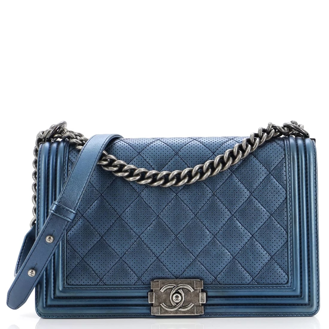Chanel Boy Flap Bag Quilted Perforated Lambskin New Medium (1 of 9)