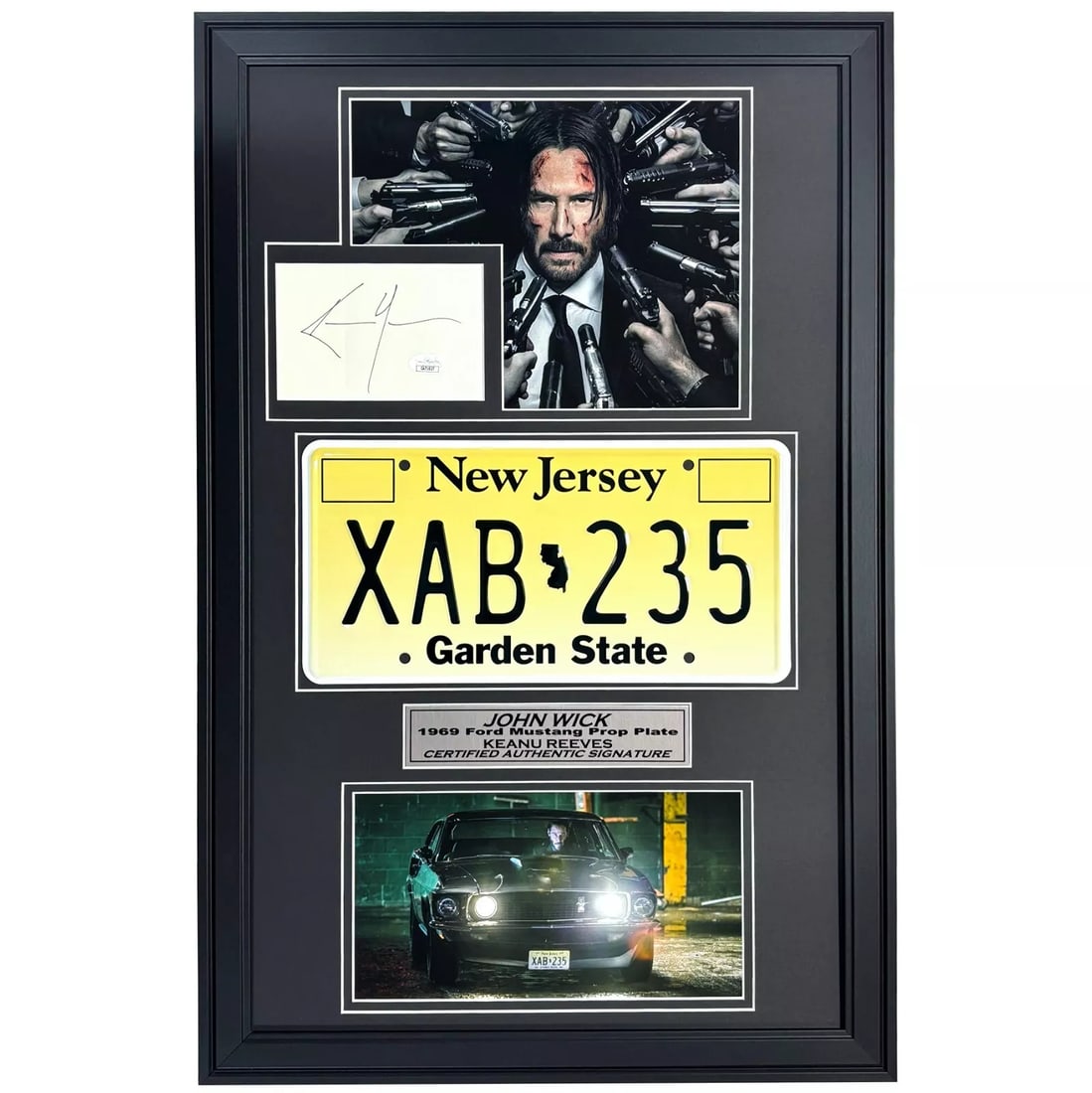 Keanu Reeves Signed Cut John Wick Movie Car License Plate Framed JSA COA Photo (1 of 6)