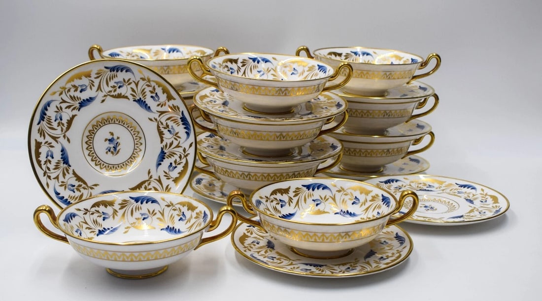 11 Copeland Grosvenor Cream Soup/Dessert Bowls & Underplates Made for Tiffany: Condition: Used,Brand: Copeland,Type: Soup Bowl,Set Includes: Dessert Bowl, Soup Bowl,Material: Porcelain