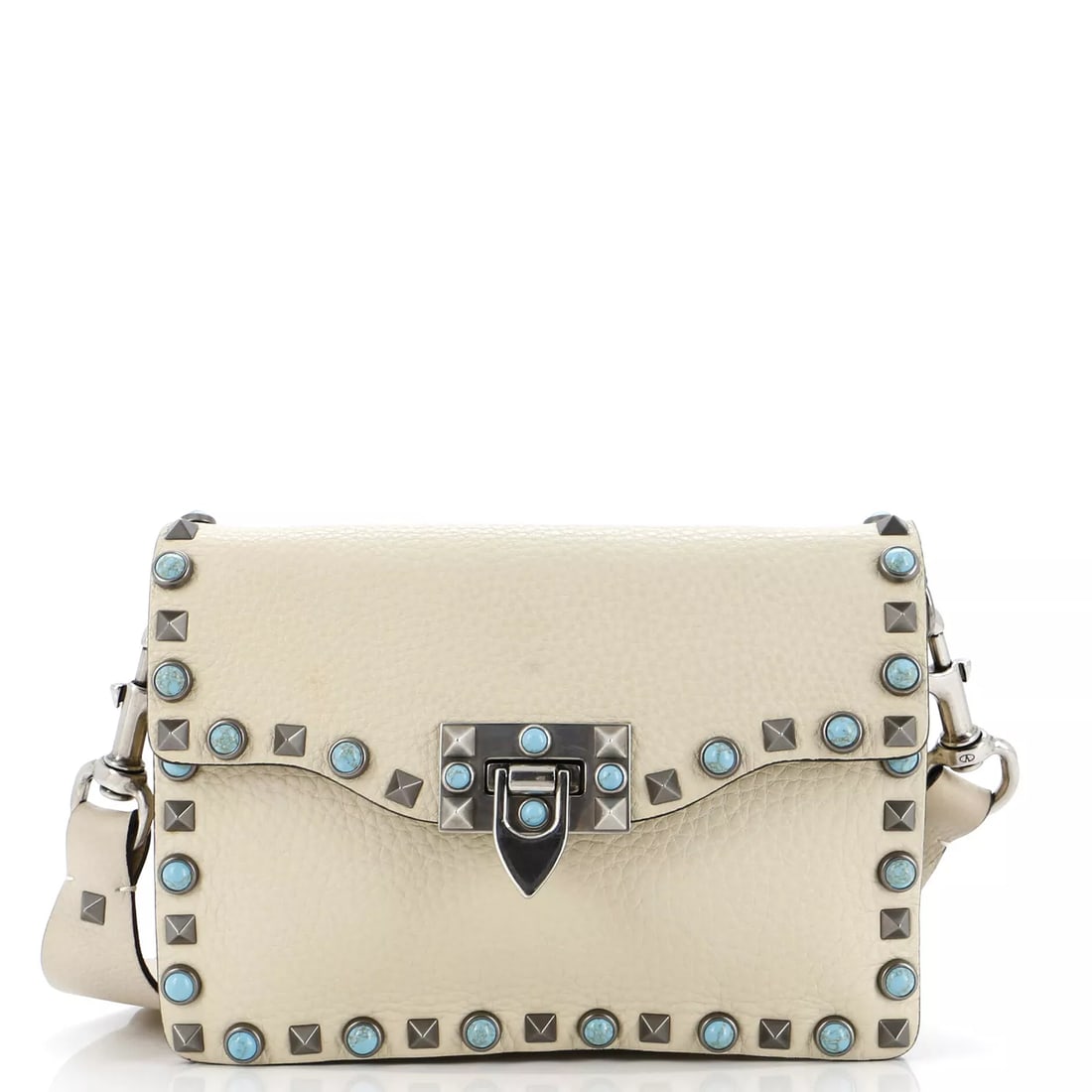 Valentino Garavani Rolling Rockstud Crossbody Bag Leather with Cabochons Small (1 of 9)