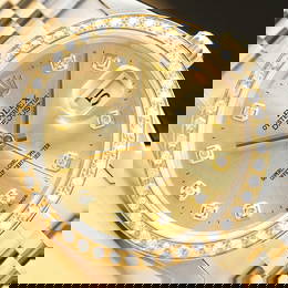 ROLEX MENS DATEJUST 16233 18K YELLOW GOLD STAINLESS STEEL DIAMOND WATCH