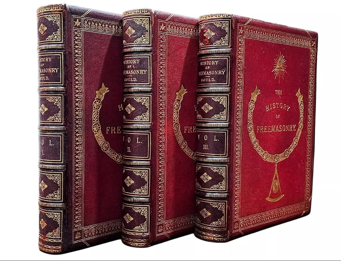 c1880 The History of Freemasonry Full Leather Lg. Bindings 11.5"x9.25" (1 of 20)