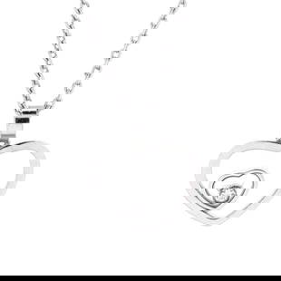 Chopard Happy Spirit Heart Pendant Necklace 18K White Gold with 1 Floating: Measurements: Length: 19.75 ", Pendant Length: 18.45 mm, Pendant Width: 16.30 mm. Pre-owned,Brand: Chopard,Main Stone: Unknown,Metal: 18K White Gold,Metal Purity: 18K,Style: Pendant,Type: