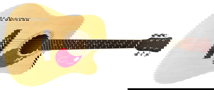 Ed Sheeran Signed Autograph Full Size Acoustic Guitar = + X Singer Beckett COA: Industry: Music,Signed: Yes,Autograph Authentication: Beckett,Object Type: Guitar & Guitar Pick,Original/Reproduction: Original