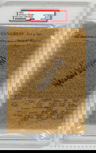 President Donald Trump Signed Declaration Of Independence Print Full Sig PSA/DNA: President Donald Trump Signed Declaration Of Independence Print Full Sig PSA/DNA