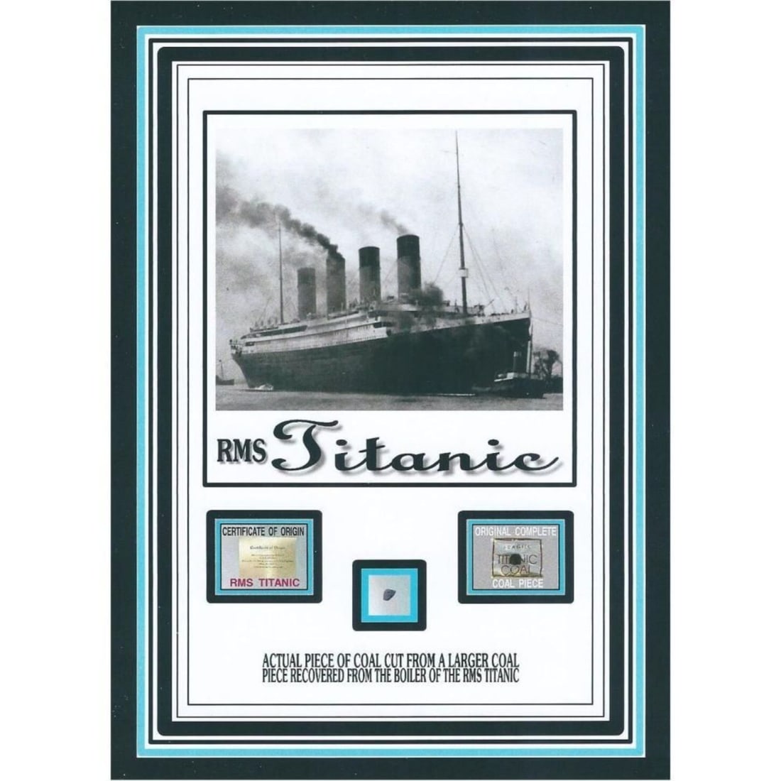 Genuine authentic TITANIC COAL relic piece w/COA, R.M.S Titanic White Star Line (1 of 1)