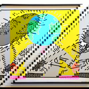KEITH HARING RARE 1990 LMTD ED FRAMED POP ART SILKSCREEN PRINT " EARTHMAN " 1986: Condition: Used,Size: Medium (up to 36in.),Artist: Keith Haring,Production Technique: Serigraph & Silkscreen,Framing: Framed,Style: Pop Art,Material: Serigraph & Silkscreen,Time Period Produced: 1990-