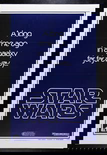 STAR WARS ? CineMasterpieces RARE STYLE B ORIGINAL VINTAGE MOVIE POSTER 1977: This is a genuine 27" x 41" U.S. one sheet ORIGINAL MOVIE POSTER issued by the studio when the film was released in 1977 and meant for theatrical display.Linen Backed, ready for framin