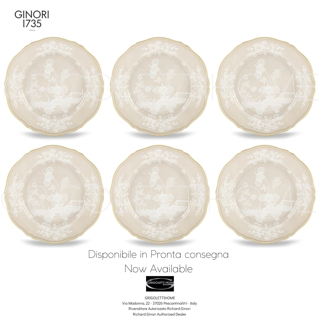 Richard Ginori Oriente Italiano Meringa Set 6 dinner plates CMS 26,5 inch 10.43 (1 of 1)