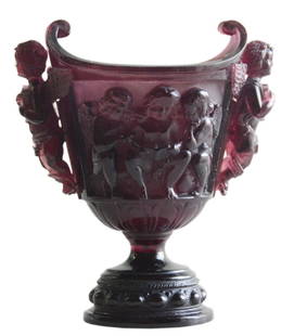 Vintage Vase Putti Figures Daum Nancy Art Nouveau Glass French Signed 1890s: Vintage Vase Putti Figures Daum Nancy Art Nouveau Glass French Signed 1890s